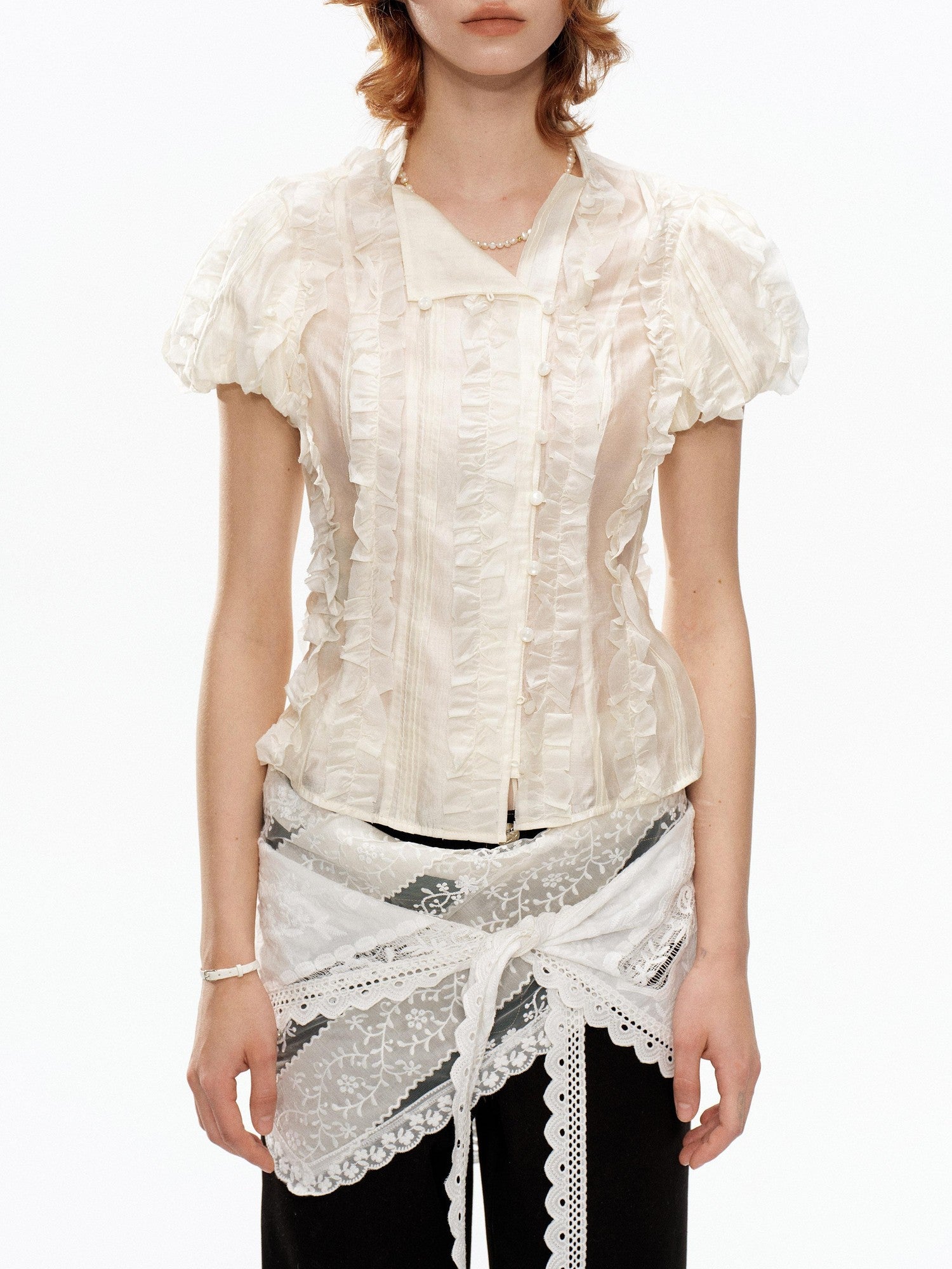 YOSHUYUKI Cream Jacquard Vintage Court Women&