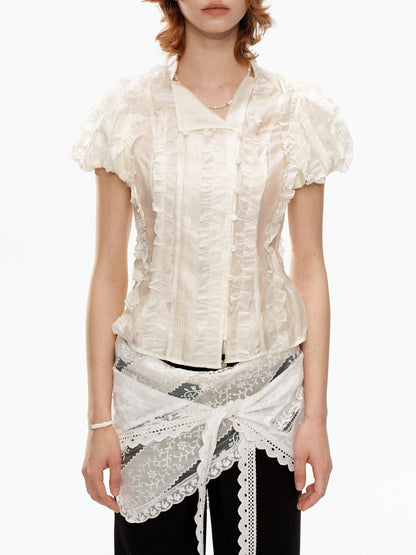 YOSHUYUKI Cream Jacquard Vintage Court Women&