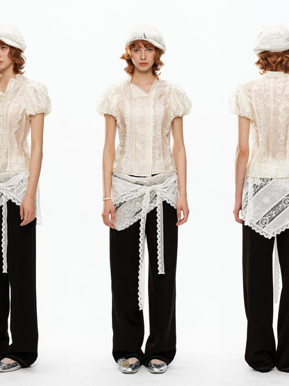 YOSHUYUKI Cream Jacquard Vintage Court Women&