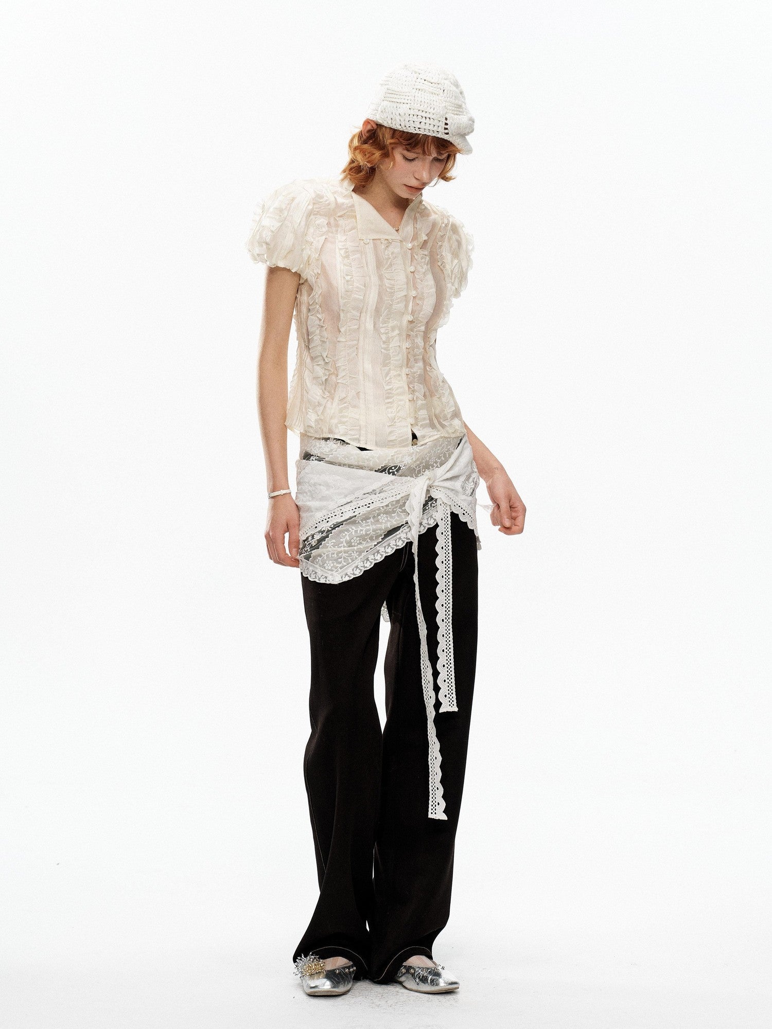 YOSHUYUKI Cream Jacquard Vintage Court Women&
