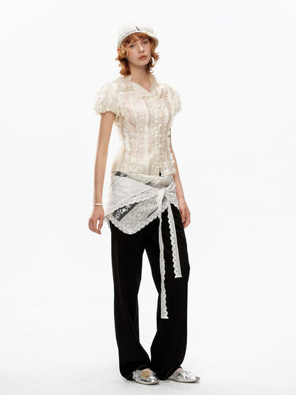 YOSHUYUKI Cream Jacquard Vintage Court Women&