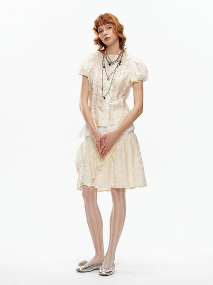 YOSHUYUKI Cream Jacquard Vintage Court Women&