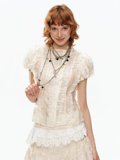 YOSHUYUKI Cream Jacquard Vintage Court Women&
