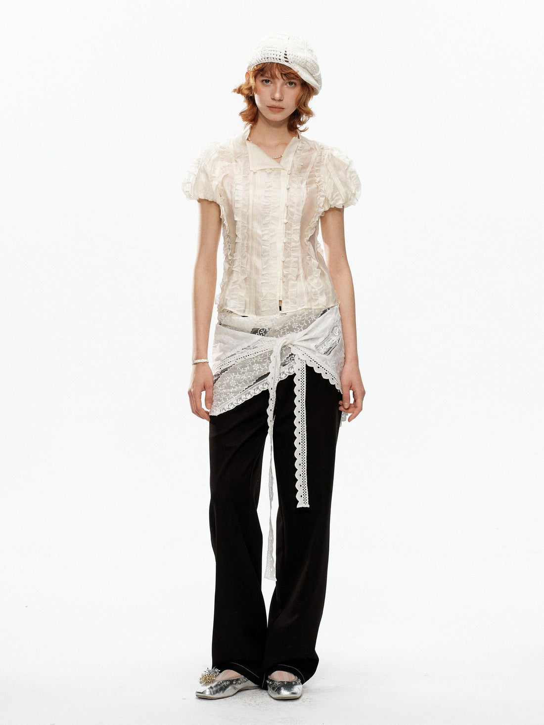 YOSHUYUKI Cream Jacquard Vintage Court Women&