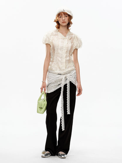 YOSHUYUKI Cream Jacquard Vintage Court Women&