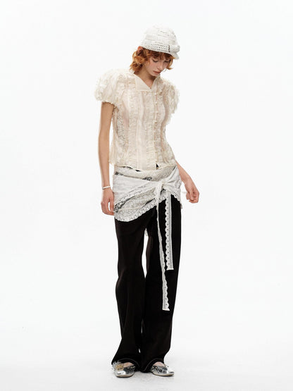 YOSHUYUKI Cream Jacquard Vintage Court Women&