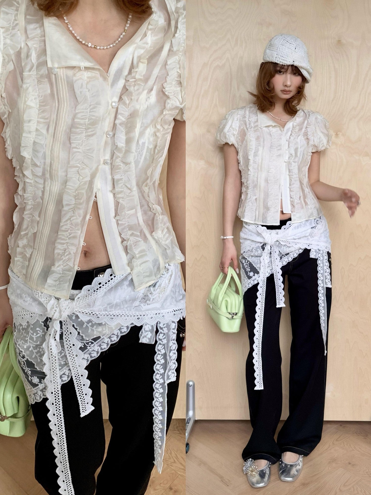 YOSHUYUKI Cream Jacquard Vintage Court Women&