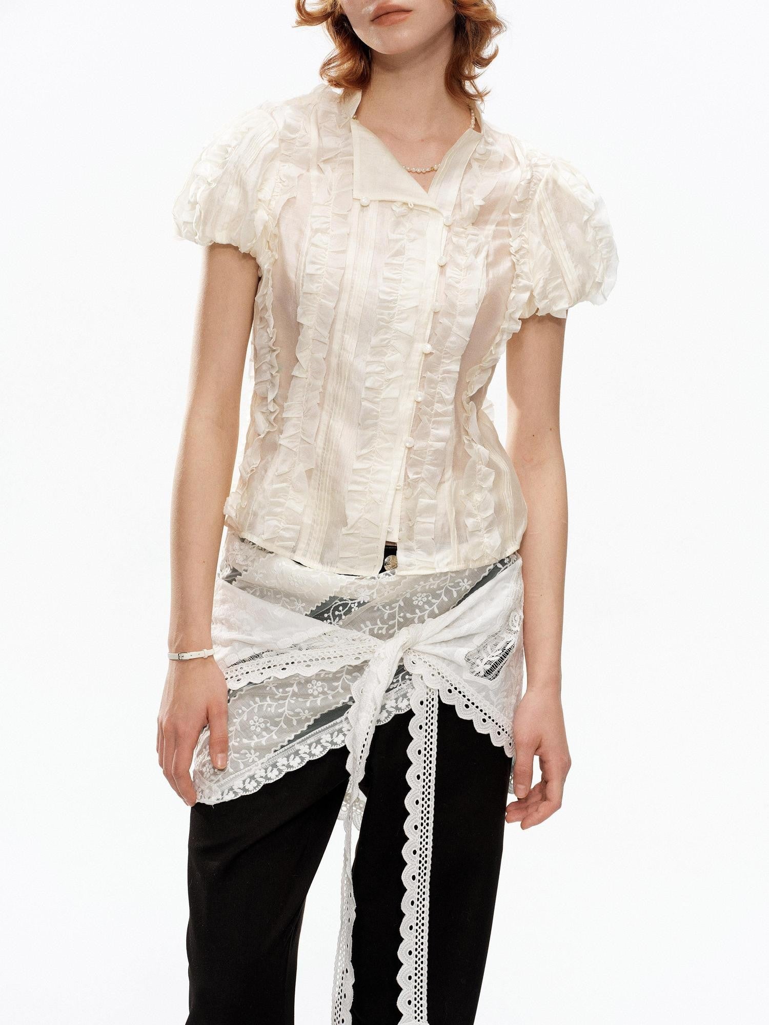 YOSHUYUKI Cream Jacquard Vintage Court Women&