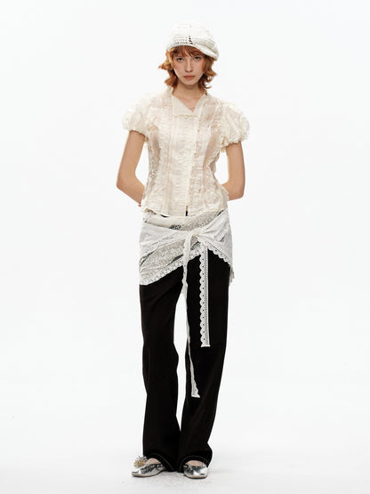 YOSHUYUKI Cream Jacquard Vintage Court Women&