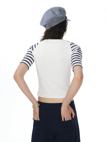 YOSHUYUKI Diamond Print Raglan Round Neck Women&