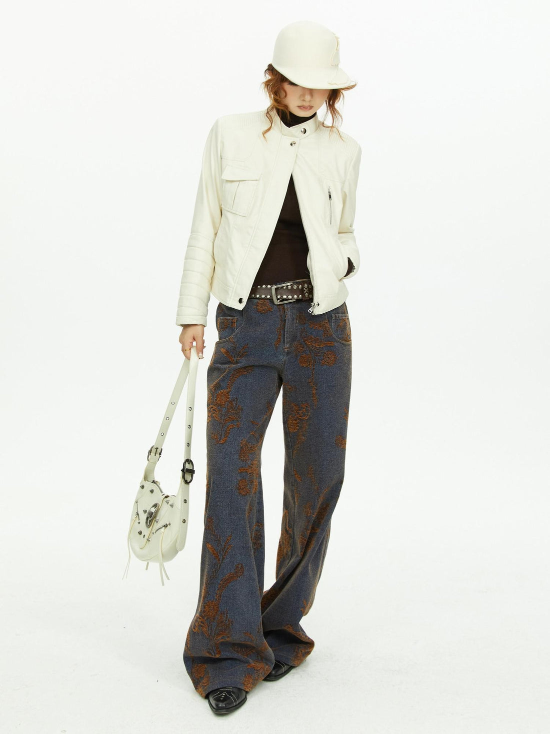 YOSHUYUKI Floral Plant Vintage Jacquard Washed Women&