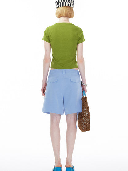 Floral Print Pixel Art Tee In Apple Green