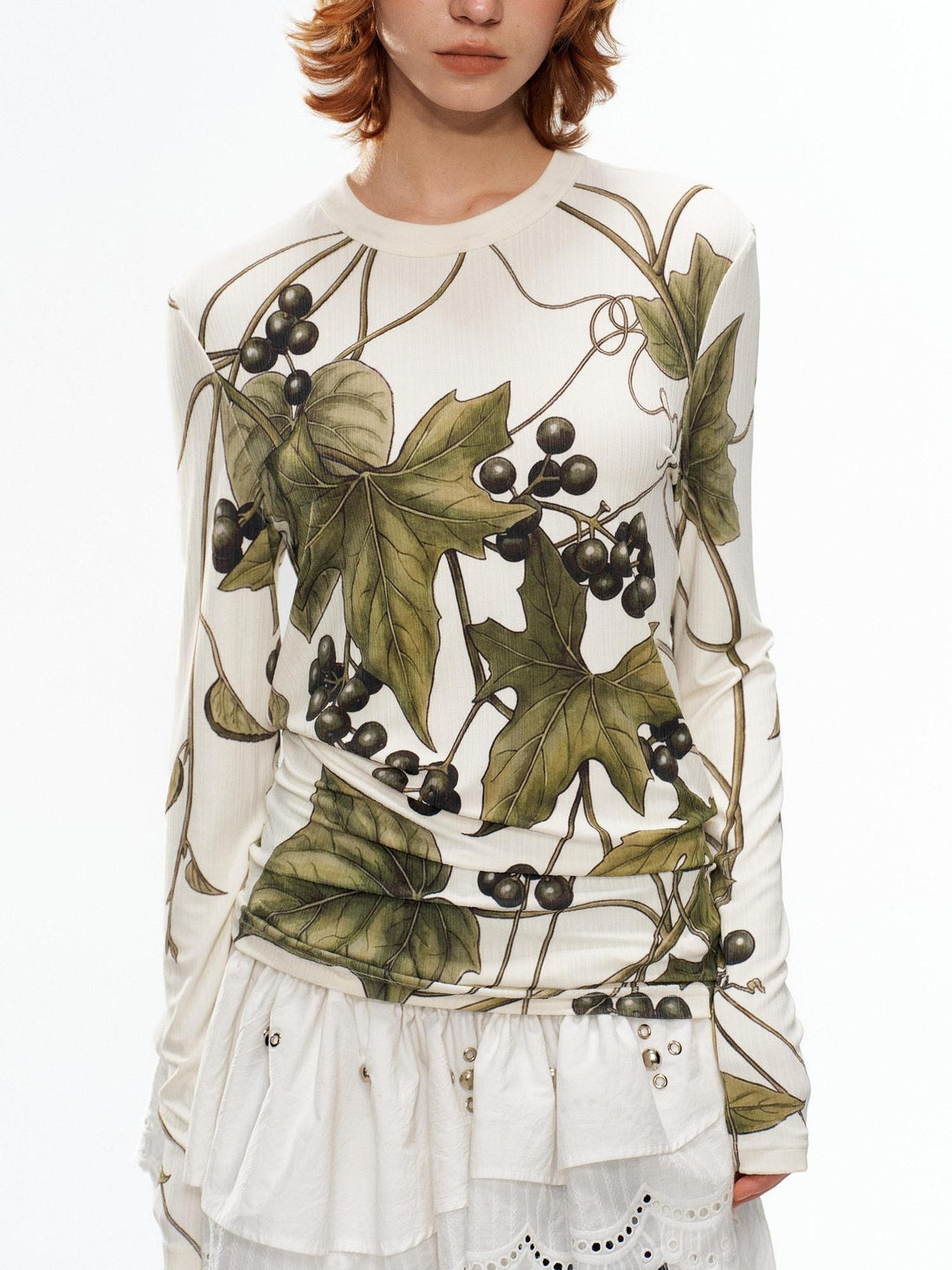 YOSHUYUKI Grape Artistic Floral Print Women&