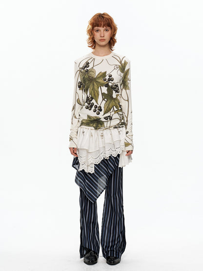 YOSHUYUKI Grape Artistic Floral Print Women&