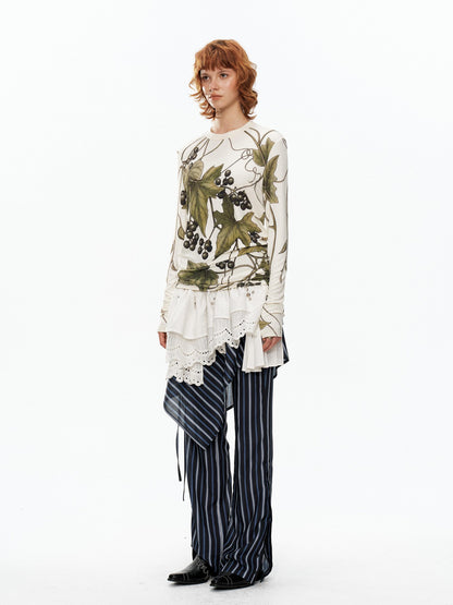 YOSHUYUKI Grape Artistic Floral Print Women&