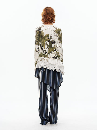 YOSHUYUKI Grape Artistic Floral Print Women&