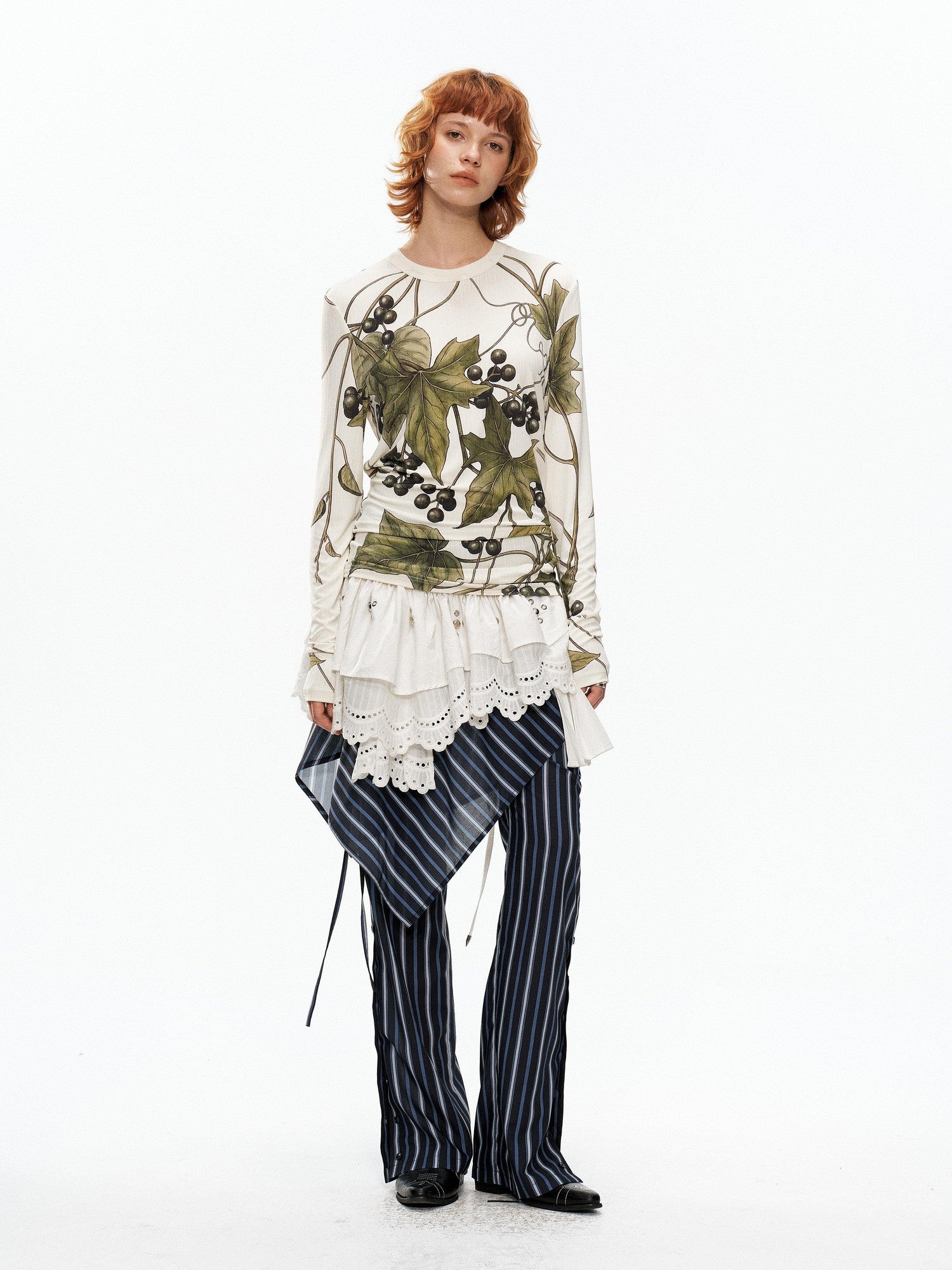 YOSHUYUKI Grape Artistic Floral Print Women&