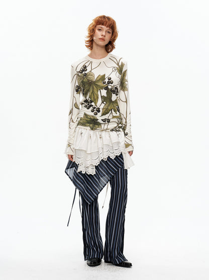 YOSHUYUKI Grape Artistic Floral Print Women&