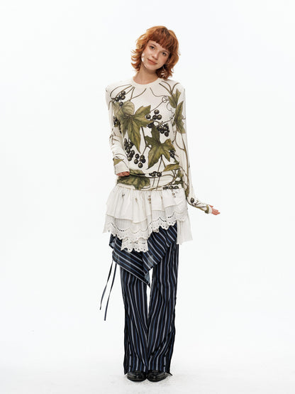YOSHUYUKI Grape Artistic Floral Print Women&