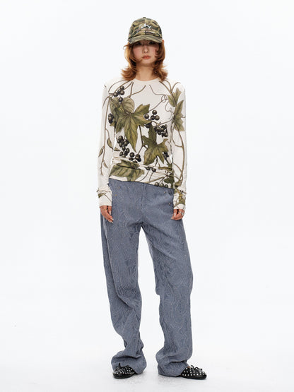 YOSHUYUKI Grape Artistic Floral Print Women&