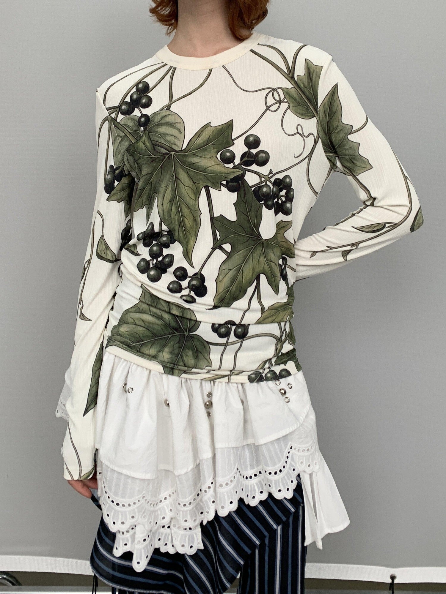 YOSHUYUKI Grape Artistic Floral Print Women&