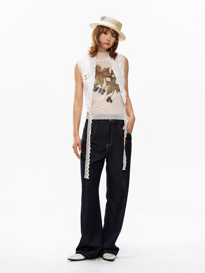 YOSHUYUKI Grape Botanical Floral Print High Neck H Silhouette Women&