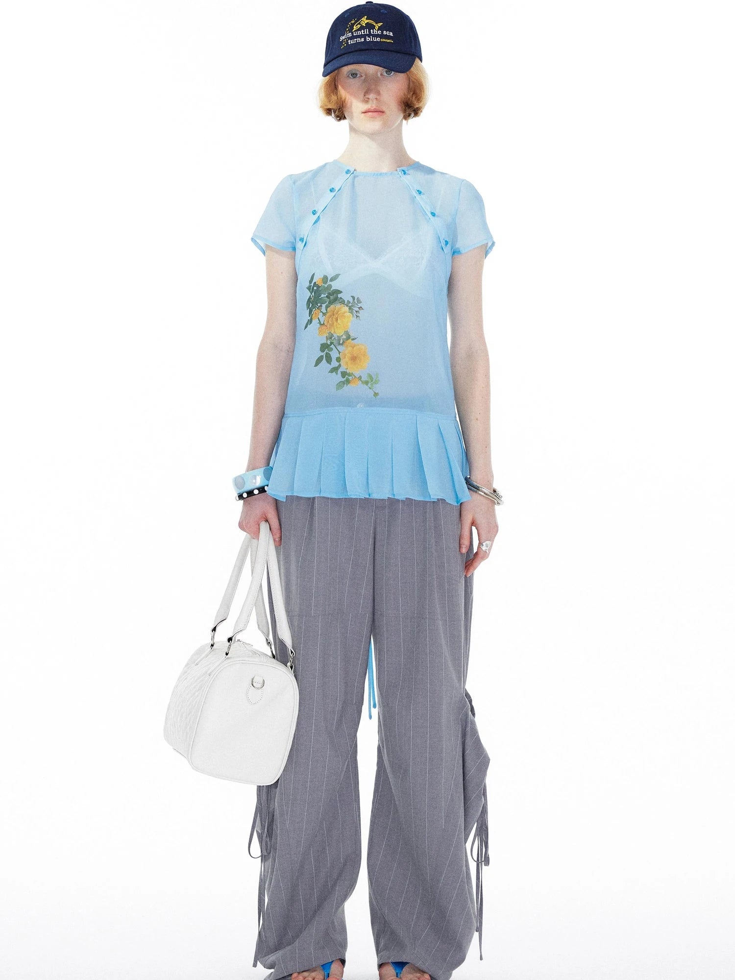 Gray Cargo Jogger Pants With Drawstring Oversized Pockets