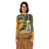 YOSHUYUKI_Kitten_Garden_Print_Striped_Slim_Fit_Lyocell_Women&
