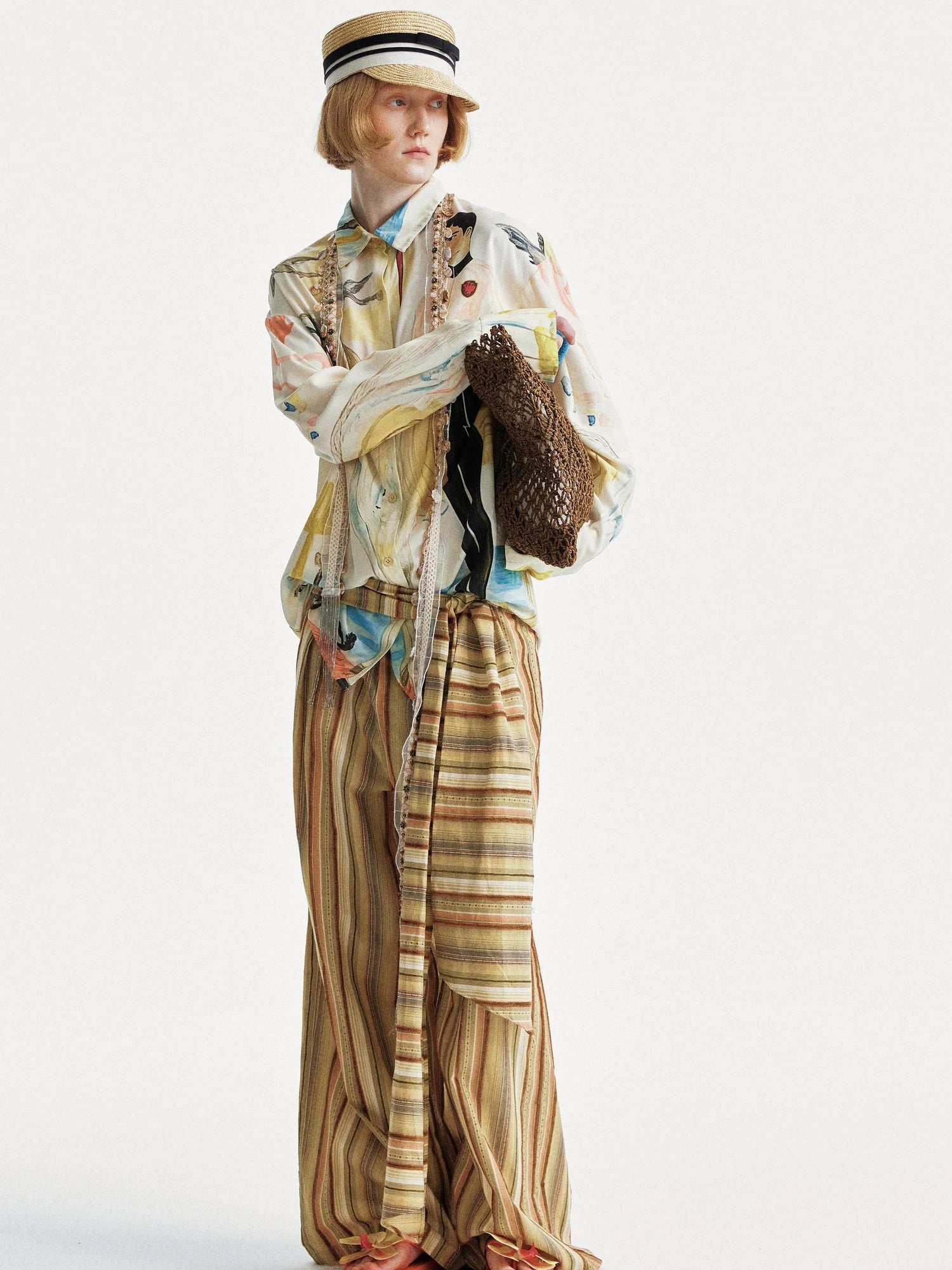 Knight Art Print Rayon Oversize Shirt