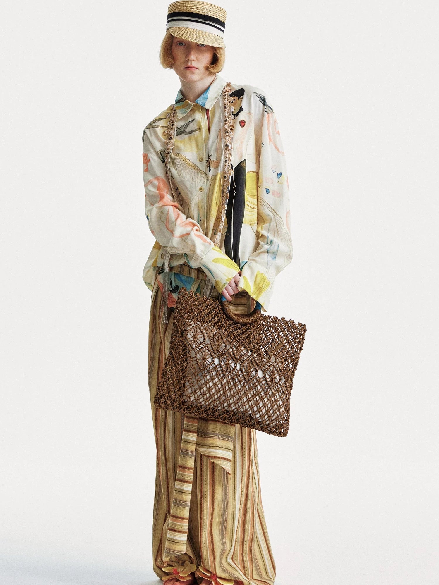 Knight Art Print Rayon Oversize Shirt