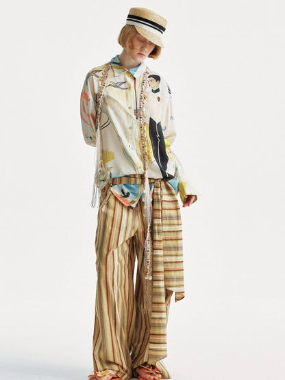 Knight Art Print Rayon Oversize Shirt