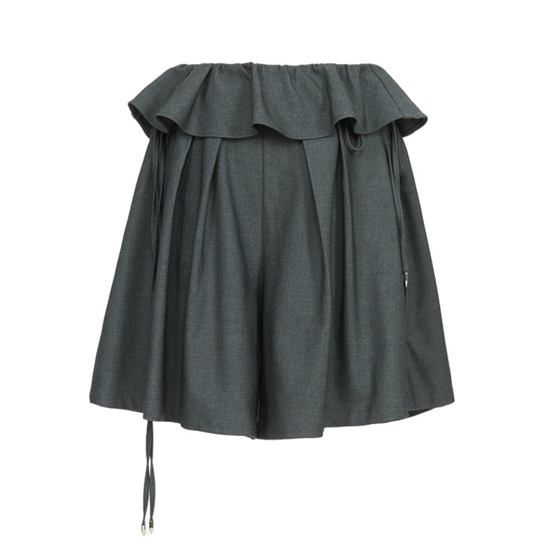 YOSHUYUKI_Lace_Trim_Wide_Leg_Polyester_Women&