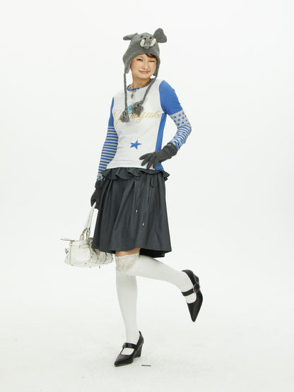 YOSHUYUKI Lace Trim Wide Leg Polyester Women&