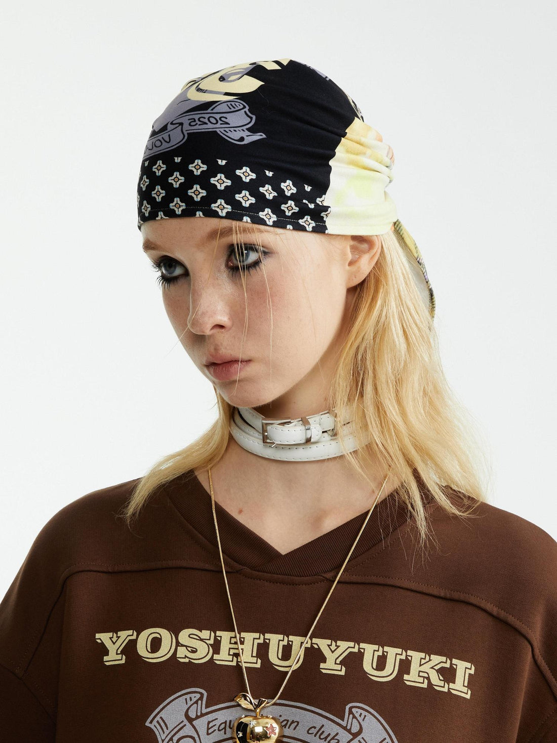 YOSHUYUKI Luxury Silk Rectangular Geometric Scarf Western Style Unisex Youth Accessories