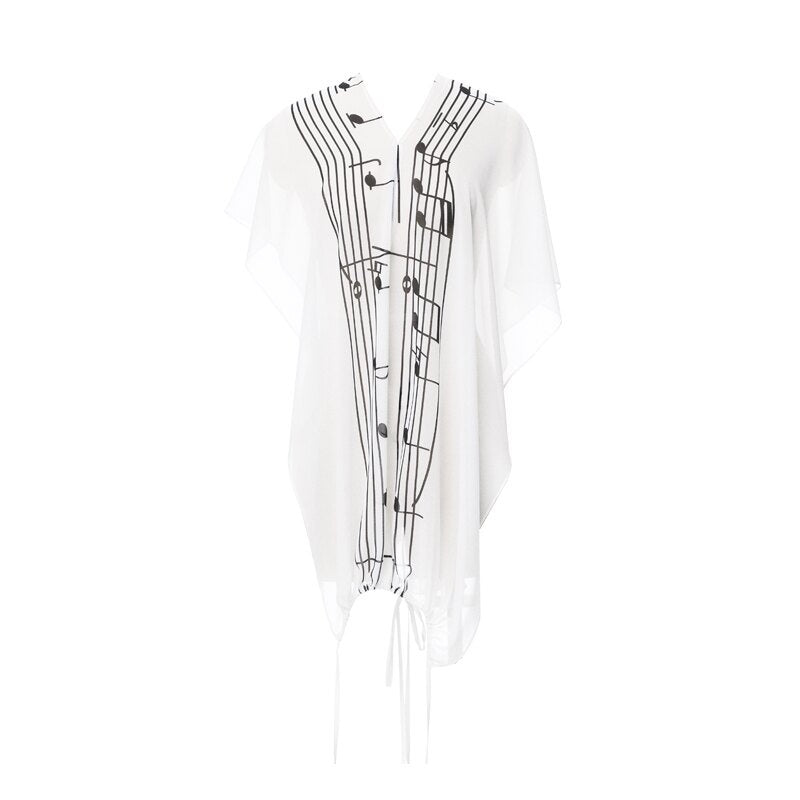 YOSHUYUKI_Multicolor_Music_Note_Print_Round_Neck_Women&