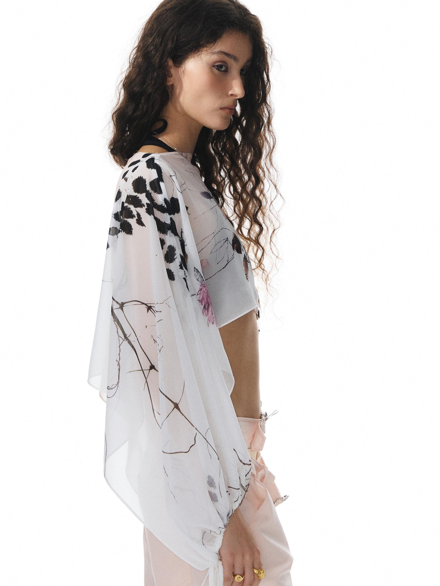 YOSHUYUKI Multicolor Music Note Print Round Neck Women&