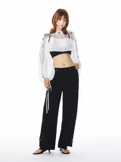 YOSHUYUKI Multicolor Music Note Print Round Neck Women&