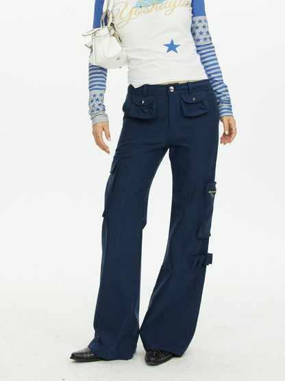 YOSHUYUKI Navy Multi Pocket Cargo Structured Women&