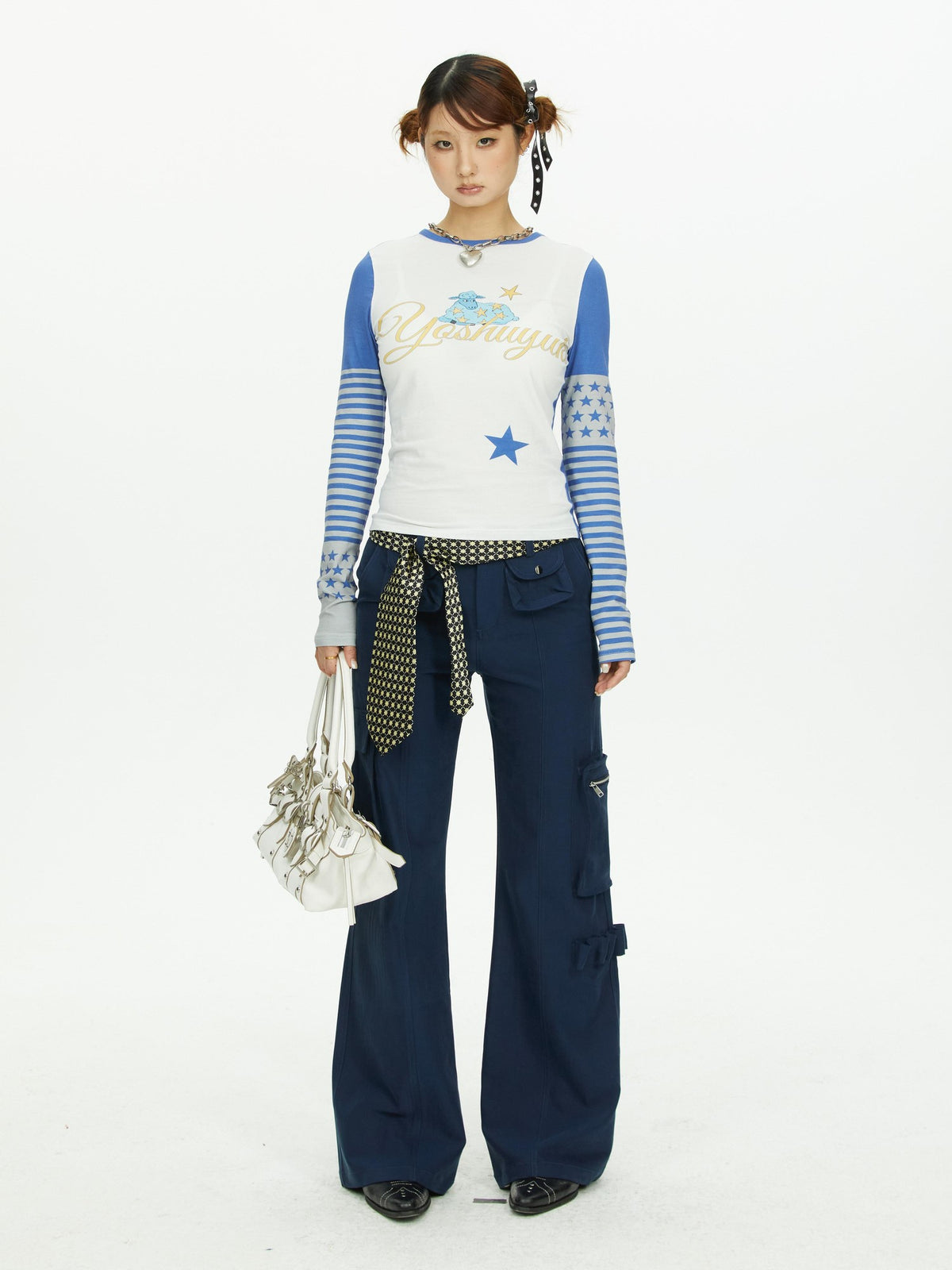 YOSHUYUKI Navy Multi Pocket Cargo Structured Women&