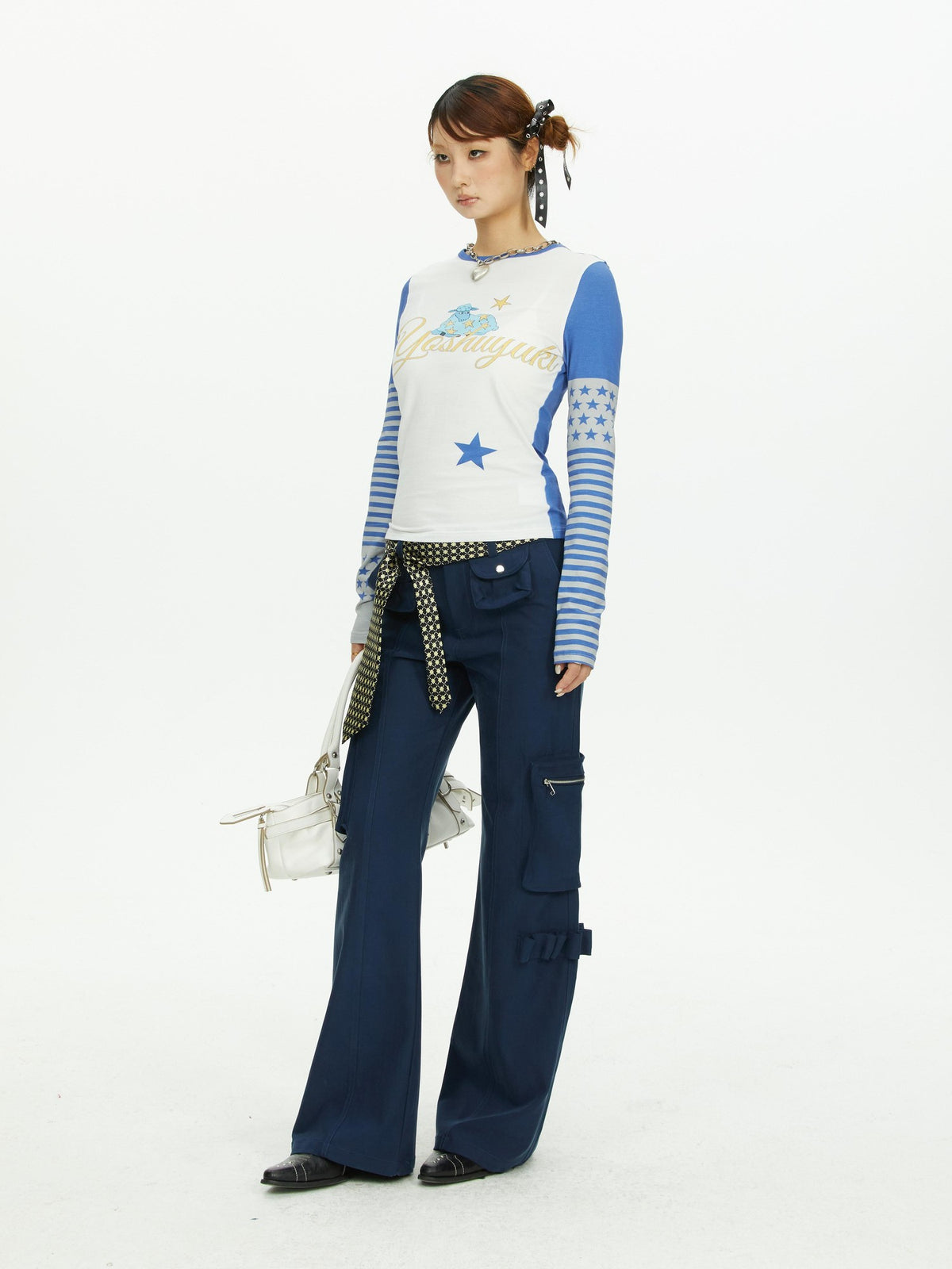 YOSHUYUKI Navy Multi Pocket Cargo Structured Women&