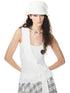 YOSHUYUKI_Navy_White_Lace_Trim_Ruched_Adjustable_Stretch_Knit_Women&