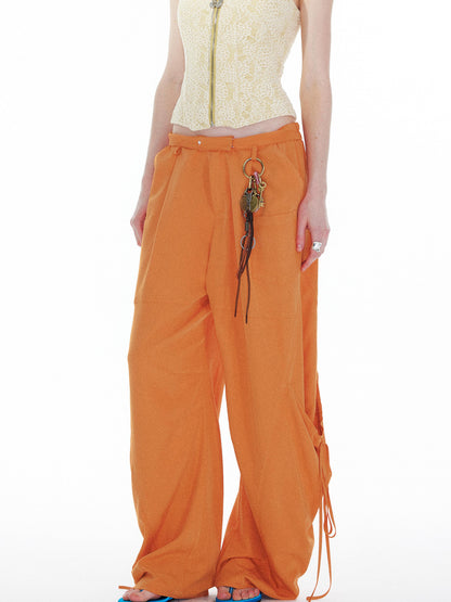 YOSHUYUKI Orange Oversized Pocket Cargo Trousers