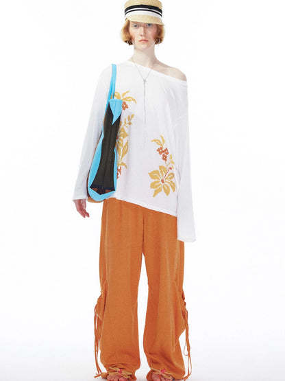 Orange Oversized Pocket Cargo Trousers
