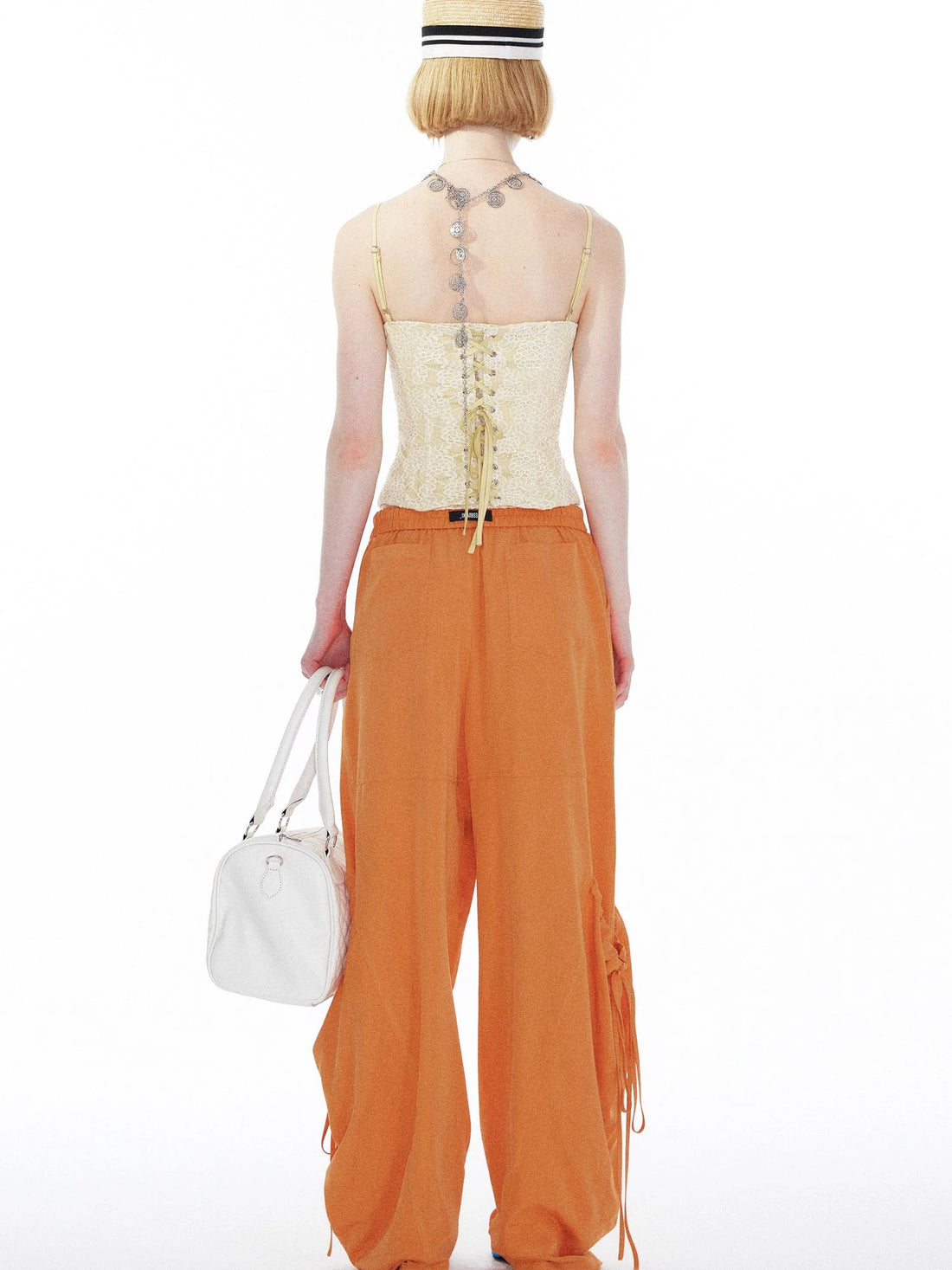 Orange Oversized Pocket Cargo Trousers