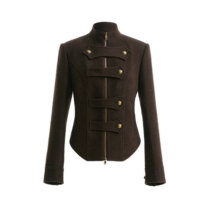 YOSHUYUKI_Original_Design_Slim_Fit_Multi_Strap_Unisex_Polyester_Stand_Collar_Zip_Jacket_MISSTT