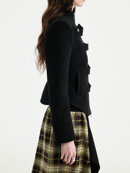 YOSHUYUKI Original Design Slim Fit Multi Strap Unisex Polyester Stand Collar Zip Jacket