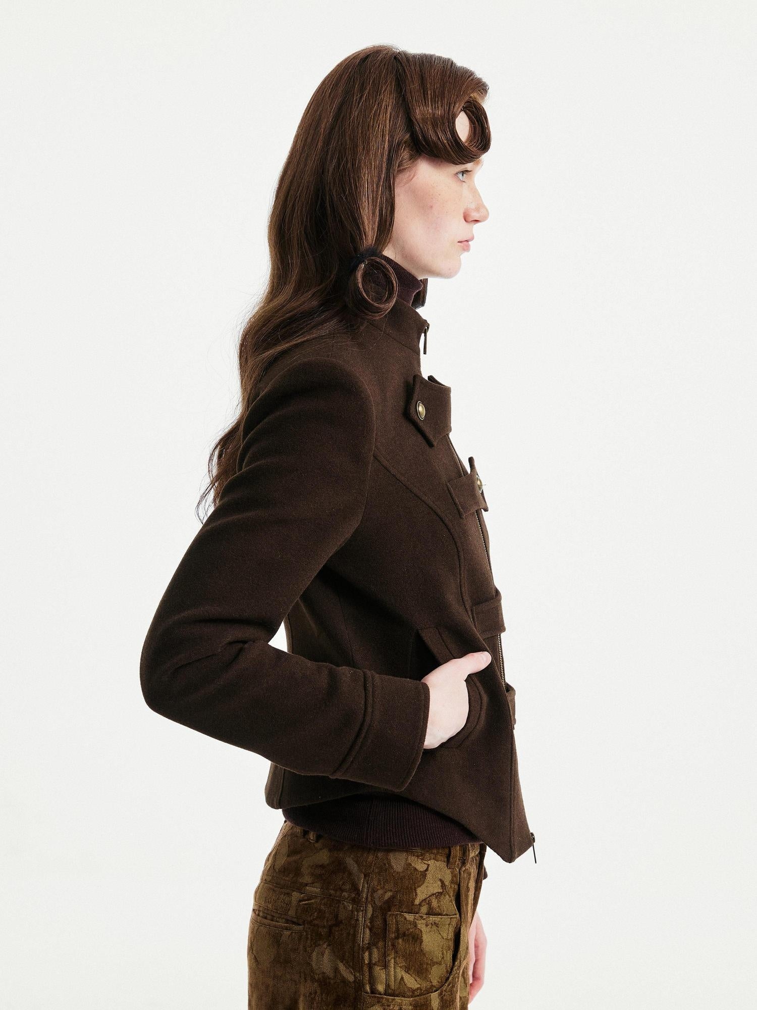 YOSHUYUKI Original Design Slim Fit Multi Strap Unisex Polyester Stand Collar Zip Jacket