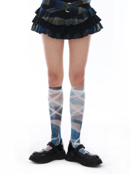 YOSHUYUKI_Original_Y2k_Versatile_Unique_Print_Mid_Calf_Women&