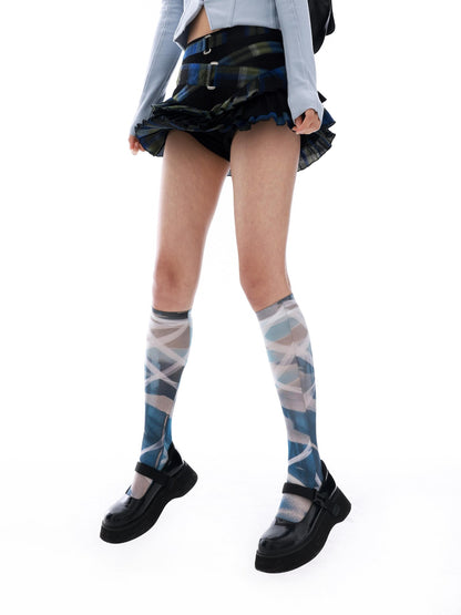 YOSHUYUKI Original Y2k Versatile Unique Print Mid Calf Women&