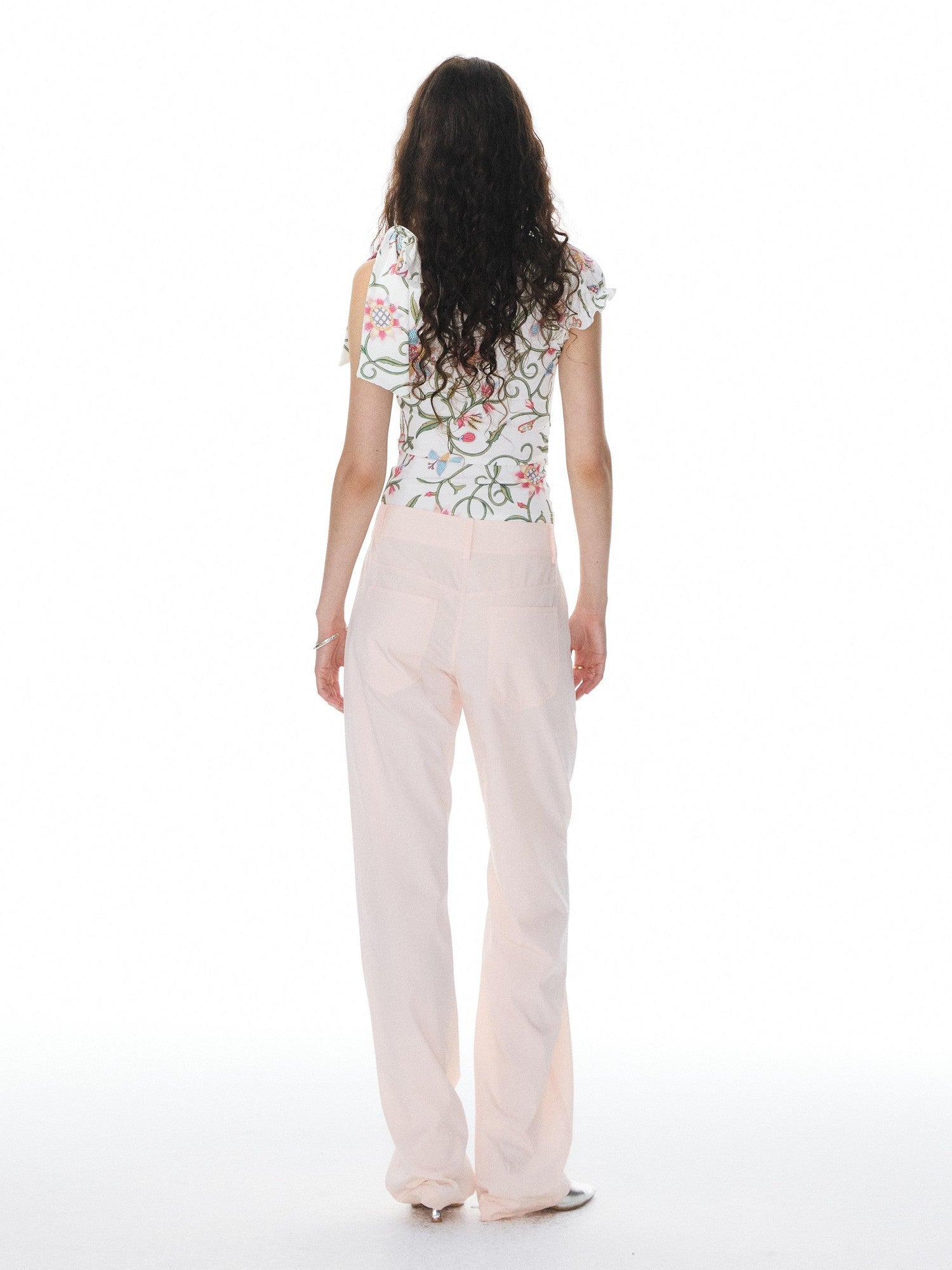 YOSHUYUKI Pink Double Waistband Low Rise Women&